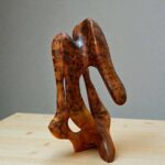 Handmade wood sculpture art for office and living room styling