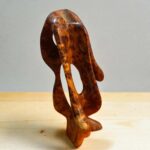 Moroccan handmade abstract wooden sculpture with artisan finish