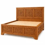 Carved headboard bed frame