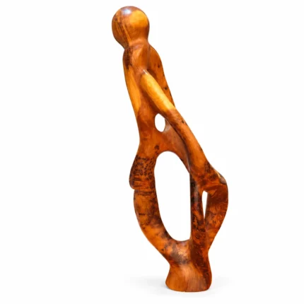 Wooden Shelf Sculpture – Handmade Moroccan Wood Decor