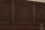 Handmade solid wood bed frame with carved headboard and footboard