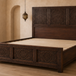 carved wood bed frame