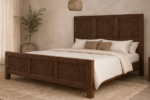 Hand-carved Moroccan wooden bed frame – additional view 5