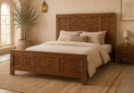 Wood Bed Frame King – Handmade Moroccan Bed – additional view 5