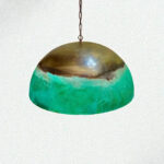 Handmade copper dome pendant light with rounded ceiling shade
