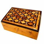Thuya Jewelry Organizer with Lock – Geometric Inlay Wooden Box