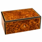 Wood jewelry box with lock