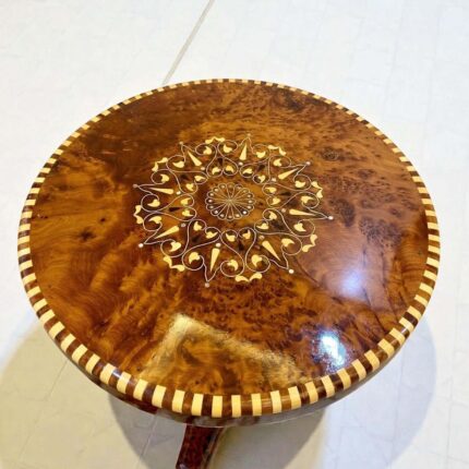 Mosaic coffee table handmade from Moroccan Thuya wood