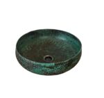 green patina copper vessel sink