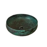 green patina copper vessel sink