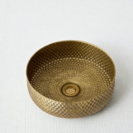 oxidized copper vessel sink