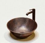 Rustic copper vessel sink