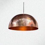 Handmade Moroccan copper pendant light with artisan ceiling fixture design