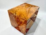 Large Thuya Wooden Box handcrafted from rich Moroccan Thuya burl wood, ideal for jewelry storage and organization.