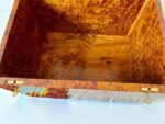 Large Thuya Wooden Box interior view showcasing Moroccan burl wood craftsmanship and lockable keepsake features.