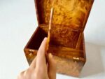 Handcrafted Large Thuya Wooden Box with intricate Moroccan burl wood design, perfect for jewelry or watch storage.