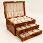 Luxury Thuya Burl Wood Jewelry Box & Watch Box with Drawers