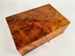 Lockable Wooden Box – Handmade Moroccan Thuya Keepsake Box showcasing rich Thuya burl wood craftsmanship.