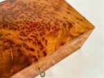 Lockable Wooden Box – Handmade Moroccan Thuya Keepsake Box with rich Thuya burl wood grain and brass lock.