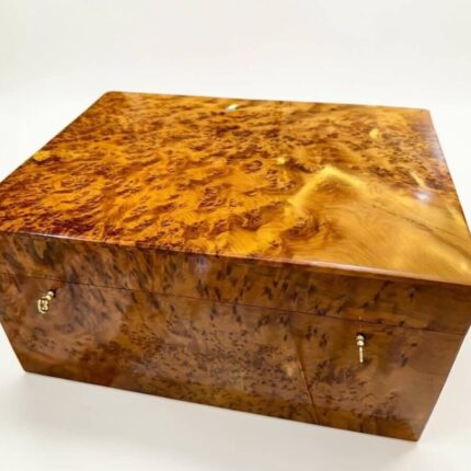 Moroccan Burl Thuya Jewelry Box crafted from premium Thuya burl wood