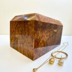 Moroccan jewellery Box burl thuya Box, handcrafted Thuya wood box with intricate patterns, perfect for jewelry storage.