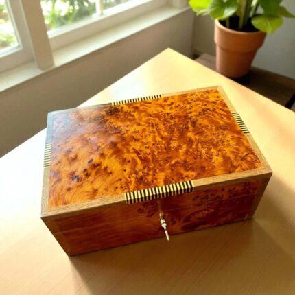 Moroccan Wooden Box crafted from Thuya burl wood