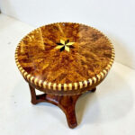 round wooden coffee table