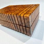 Secret Wooden Box with Hidden, handcrafted Thuya wood box with unique burl grain, ideal for storing valuables.