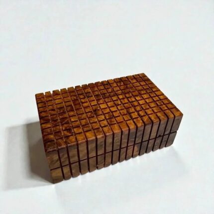 Secret Wooden Box with Hidden, handcrafted Thuya burl wood keepsake box, intricate exterior design, Moroccan craftsmanship.